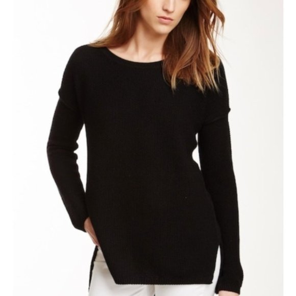 Vince cashmere cotton seed stitch waffle knit boxy relaxed fit pullover sweater - Picture 2 of 16